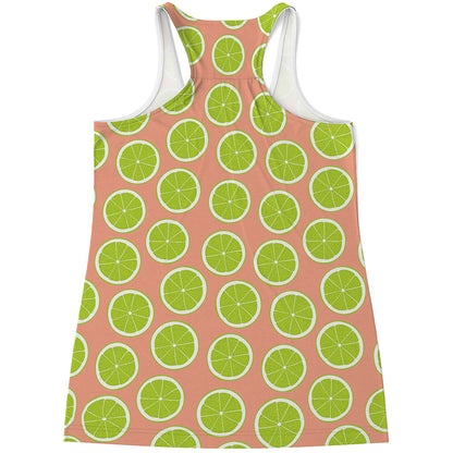 Cute Lime Pattern Print Women's Racerback Tank Top