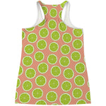 Cute Lime Pattern Print Women's Racerback Tank Top