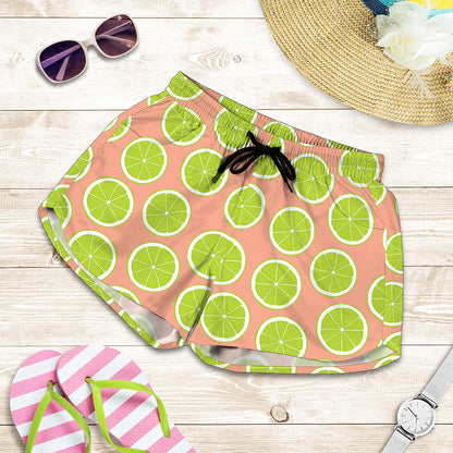 Cute Lime Pattern Print Women's Shorts