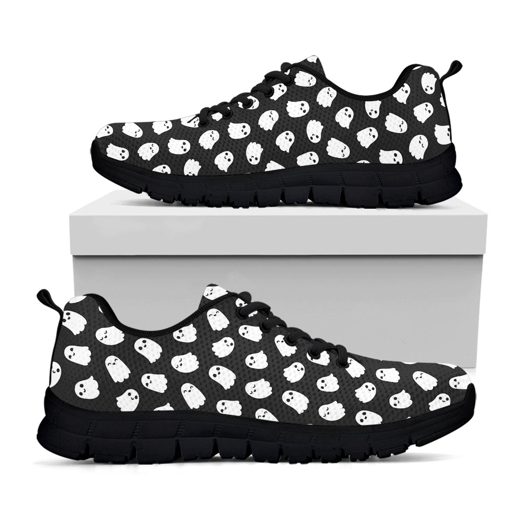 Cute Little Ghost Pattern Print Black Sneakers