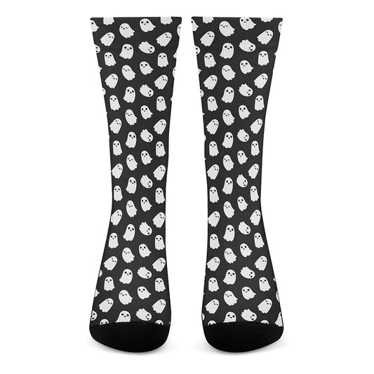 Cute Little Ghost Pattern Print Crew Socks