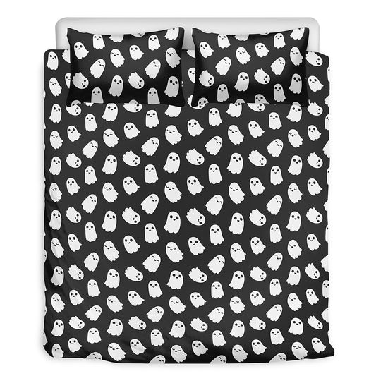 Cute Little Ghost Pattern Print Duvet Cover Bedding Set