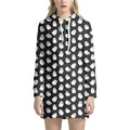 Cute Little Ghost Pattern Print Pullover Hoodie Dress
