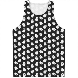 Cute Little Ghost Pattern Print Men's Tank Top