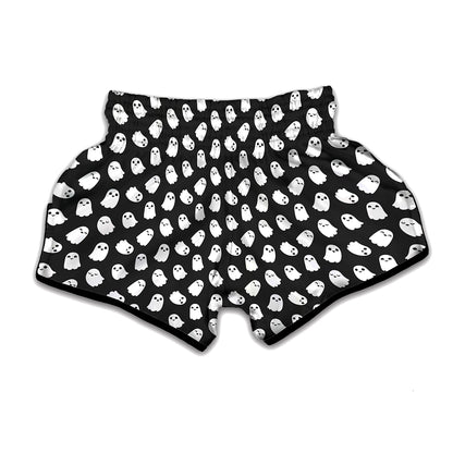 Cute Little Ghost Pattern Print Muay Thai Boxing Shorts