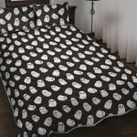 Cute Little Ghost Pattern Print Quilt Bed Set