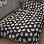 Cute Little Ghost Pattern Print Quilt Bed Set