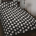 Cute Little Ghost Pattern Print Quilt Bed Set