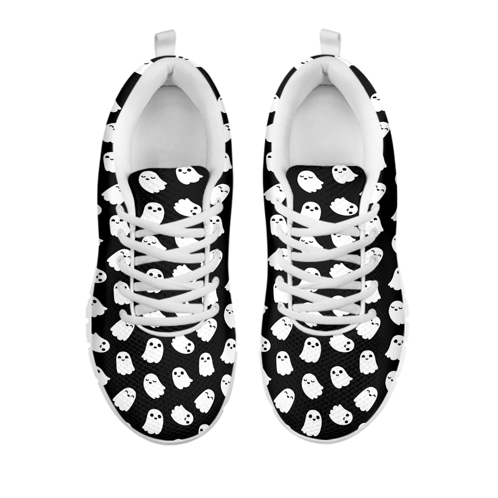 Cute Little Ghost Pattern Print White Sneakers