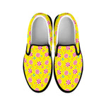 Cute Lollipop Pattern Print Black Slip On Shoes