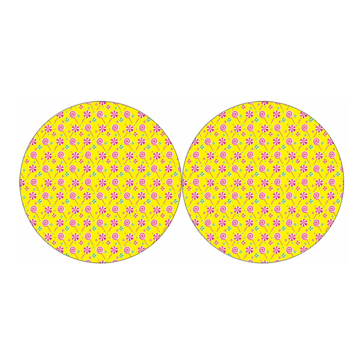 Cute Lollipop Pattern Print Car Coasters