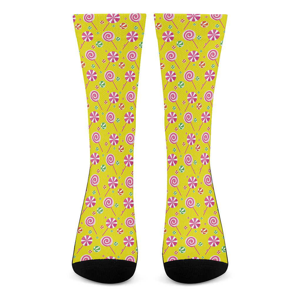 Cute Lollipop Pattern Print Crew Socks