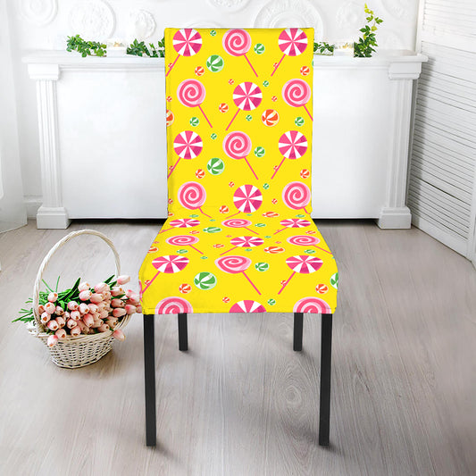 Cute Lollipop Pattern Print Dining Chair Slipcover