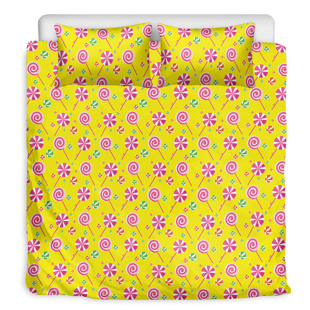 Cute Lollipop Pattern Print Duvet Cover Bedding Set