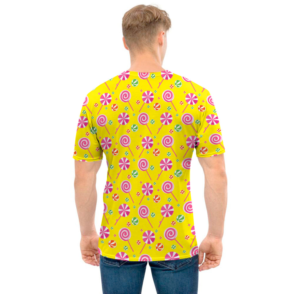 Cute Lollipop Pattern Print Men's T-Shirt
