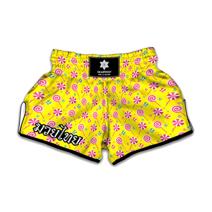 Cute Lollipop Pattern Print Muay Thai Boxing Shorts
