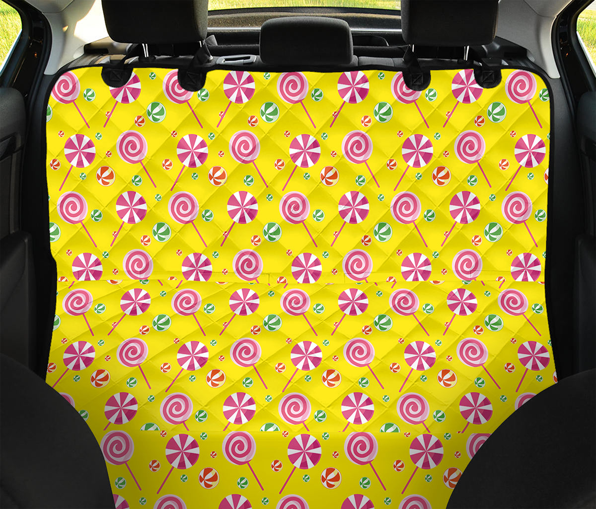 Cute Lollipop Pattern Print Pet Car Back Seat Cover