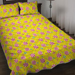 Cute Lollipop Pattern Print Quilt Bed Set