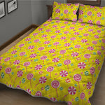 Cute Lollipop Pattern Print Quilt Bed Set