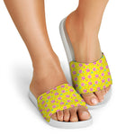 Cute Lollipop Pattern Print White Slide Sandals