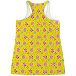 Cute Lollipop Pattern Print Women's Racerback Tank Top