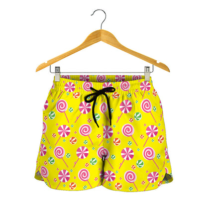 Cute Lollipop Pattern Print Women's Shorts