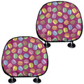 Cute Macaron Pattern Print Car Headrest Covers