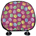 Cute Macaron Pattern Print Car Headrest Covers