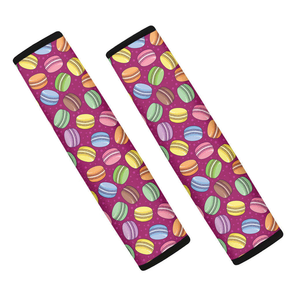 Cute Macaron Pattern Print Car Seat Belt Covers