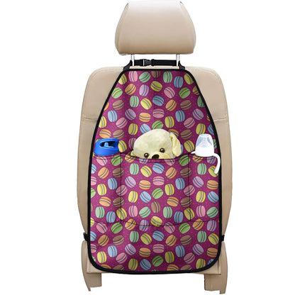 Cute Macaron Pattern Print Car Seat Organizers