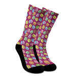 Cute Macaron Pattern Print Crew Socks