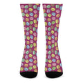 Cute Macaron Pattern Print Crew Socks