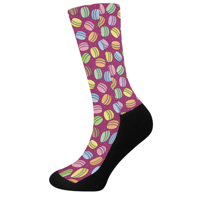 Cute Macaron Pattern Print Crew Socks