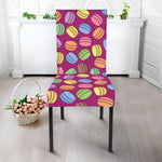 Cute Macaron Pattern Print Dining Chair Slipcover
