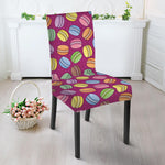 Cute Macaron Pattern Print Dining Chair Slipcover