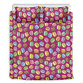 Cute Macaron Pattern Print Duvet Cover Bedding Set