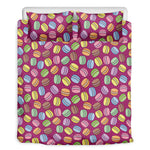 Cute Macaron Pattern Print Duvet Cover Bedding Set