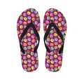 Cute Macaron Pattern Print Flip Flops