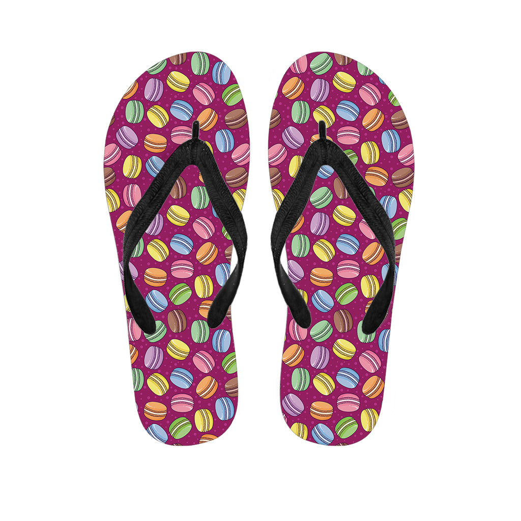 Cute Macaron Pattern Print Flip Flops