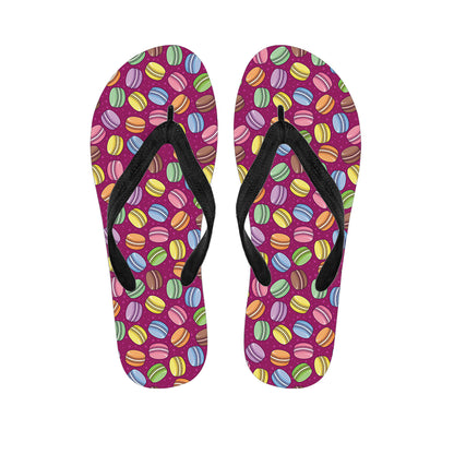 Cute Macaron Pattern Print Flip Flops