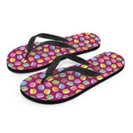 Cute Macaron Pattern Print Flip Flops