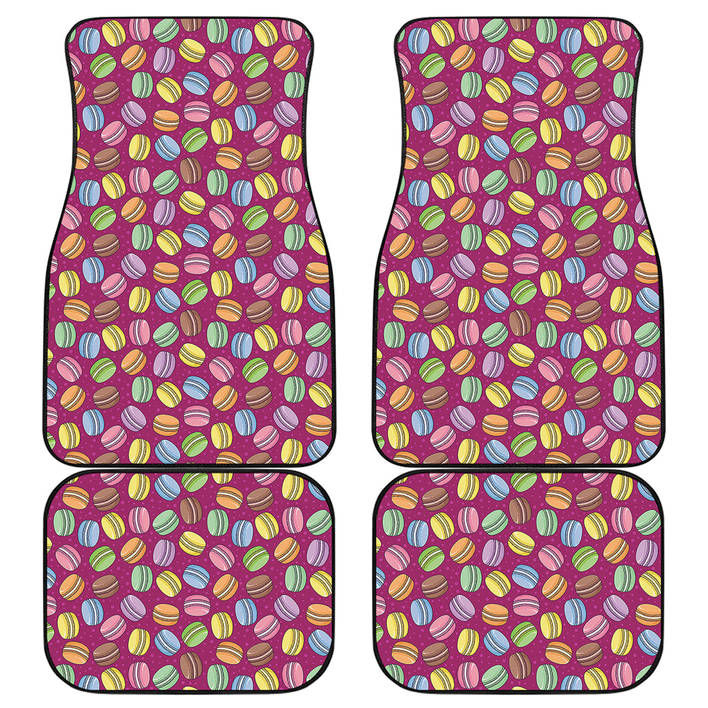 Cute Macaron Pattern Print Front and Back Car Floor Mats