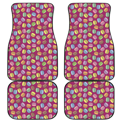 Cute Macaron Pattern Print Front and Back Car Floor Mats