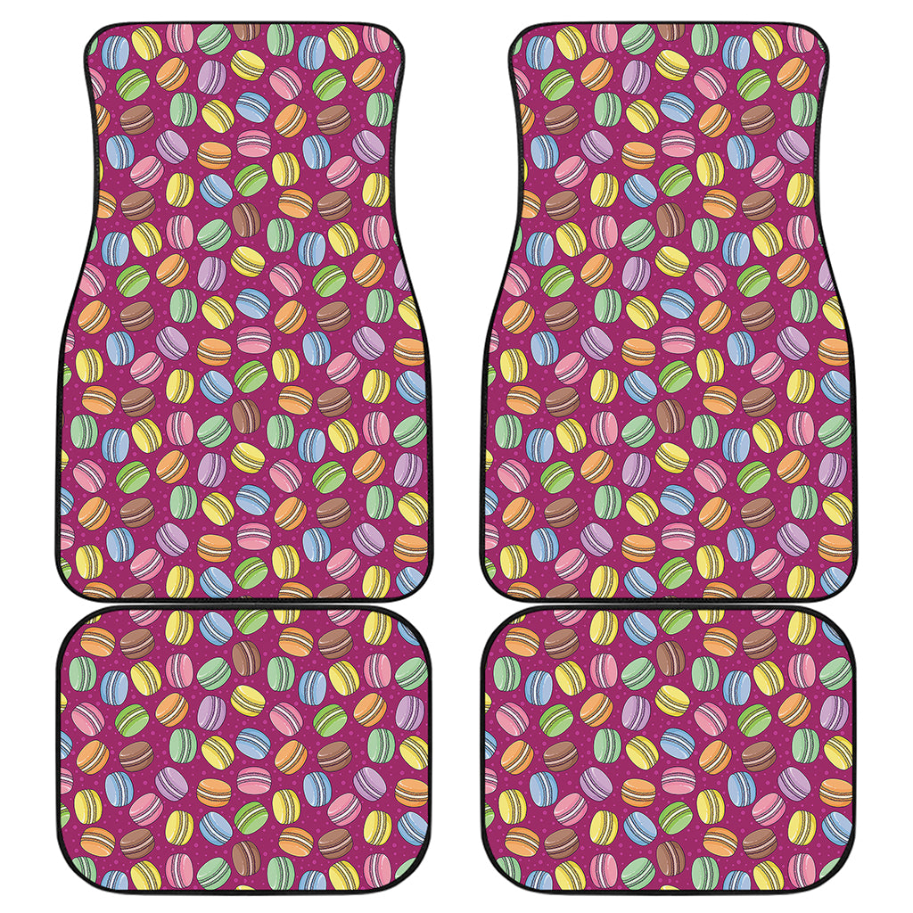 Cute Macaron Pattern Print Front and Back Car Floor Mats