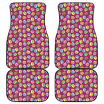 Cute Macaron Pattern Print Front and Back Car Floor Mats