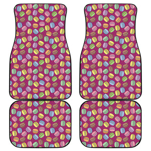 Cute Macaron Pattern Print Front and Back Car Floor Mats