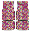 Cute Macaron Pattern Print Front and Back Car Floor Mats