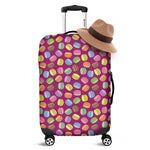 Cute Macaron Pattern Print Luggage Cover
