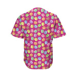 Cute Macaron Pattern Print Men's Baseball Jersey