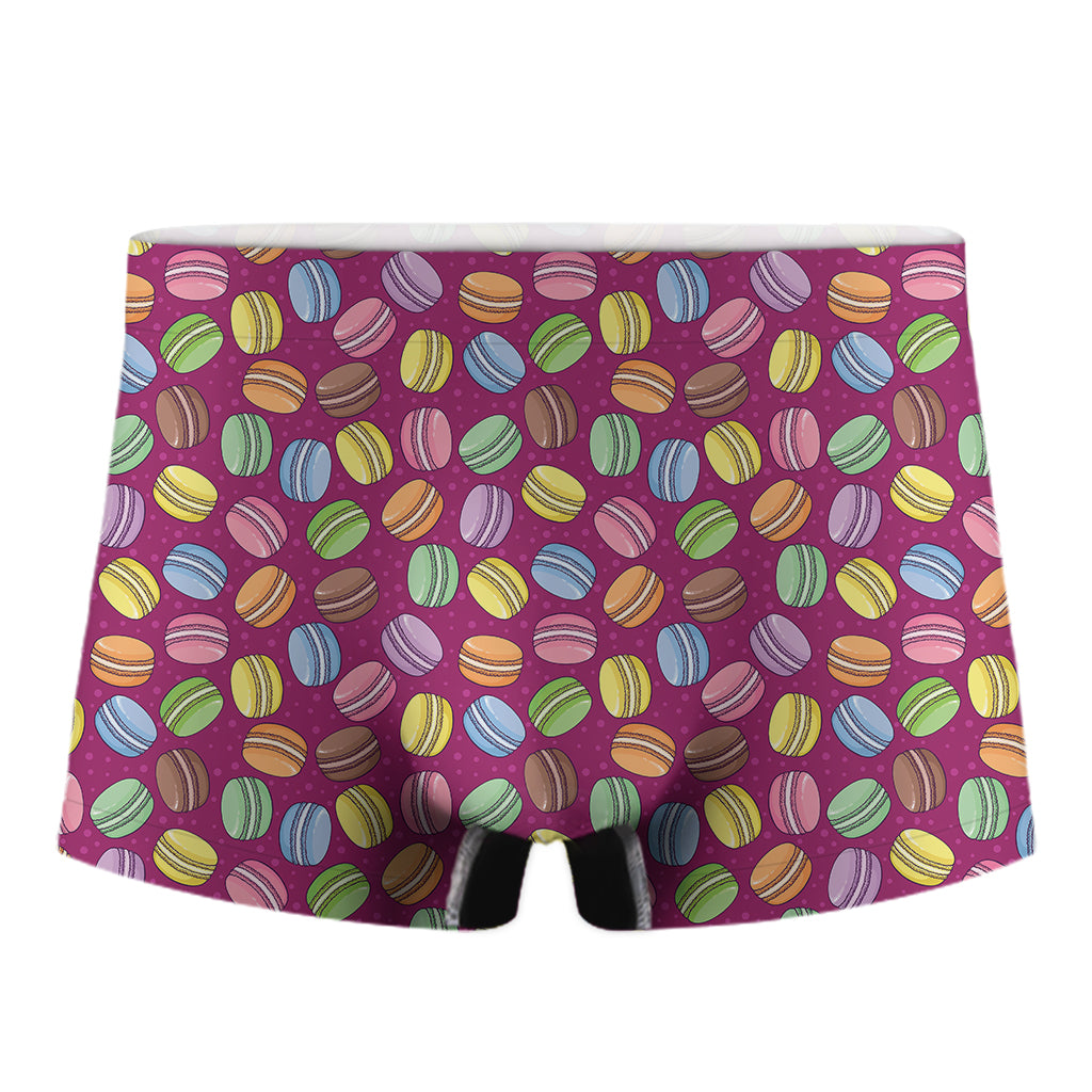 Cute Macaron Pattern Print Men's Boxer Briefs